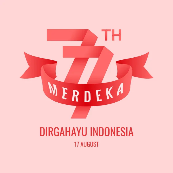 Día Independencia Indonesia Banner Medios Sociales Banner Estilo Papel Creativo — Vector de stock