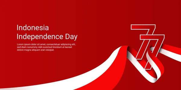 Bannière Fête Indépendance Indonésienne Minimale — Image vectorielle