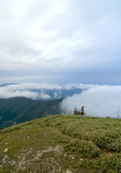 Видео Хронометража Вид Горы Цуруги Япония Токусима Облака Горы — стоковое видео
