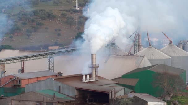 工厂通过烟囱排出污染和烟雾 城市的环境问题 视频4K — 图库视频影像