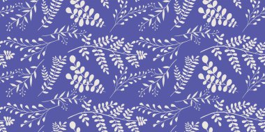 Doğa sanat yaprağı kolajlı soyut vektör kusursuz desen. Moda arka plan illüstrasyonu. Doğal organik bitki sanat eseri duvar kağıdı izi bırakır. Klasik botanik ilkbahar, yaz dokusu.