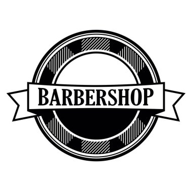 Berber dükkanı logosu için geçmişe dönük vektör şablonu