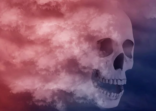 Skull Wrapped Mists Time — Stock Photo, Image