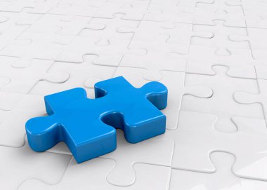 Blue Puzzle - 3D render