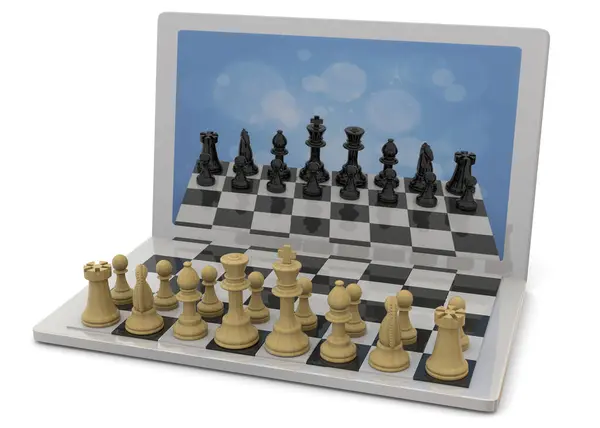 Playing Chess Computer — Stock Photo, Image