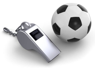 Whistle and ball - 3D render