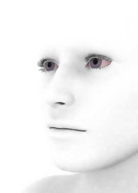 Beyaz İnsan Yüzü - 3D