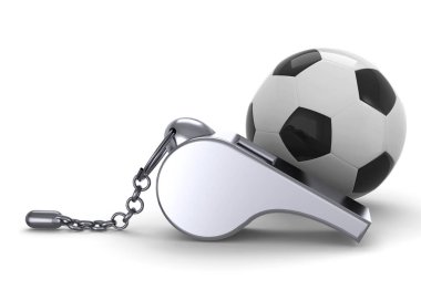 Whistle and ball - 3D render