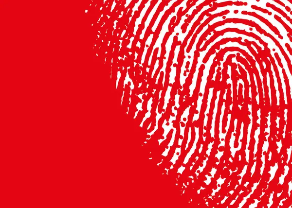 White Fingerprint Red Background — Stock Photo, Image