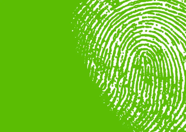 White Fingerprint Green Background — Stock Photo, Image