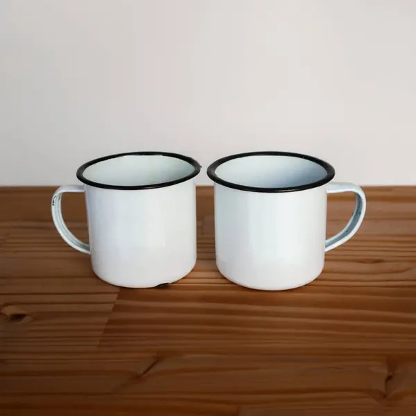 Beyaz ENamel Kampı Kupa Modeli