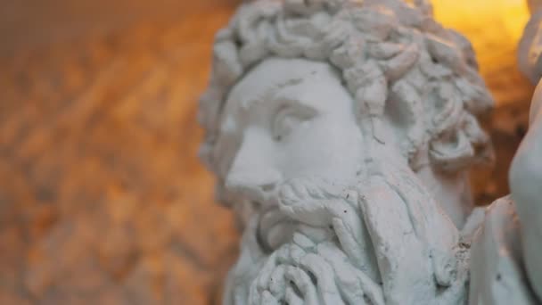 Belles Statues Blanches Forme Humains Animaux Sont Exposées Dans Colosse — Video