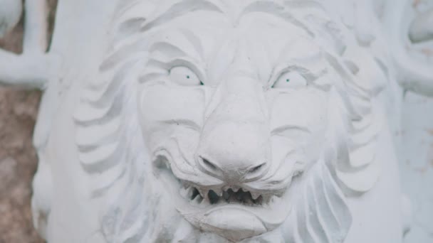 Schöne Weiße Statuen Form Von Menschen Und Tieren Werden Tagsüber — Stockvideo