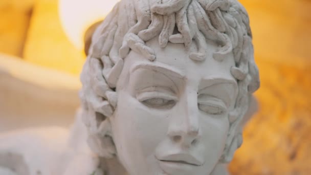Belles Statues Blanches Forme Humains Animaux Sont Exposées Dans Colosse — Video