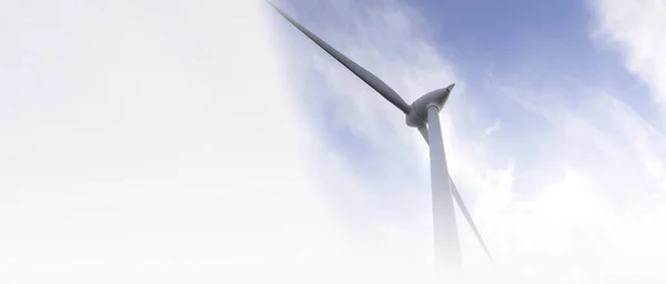 Размытый Баннер Ветряной Мельницы Фермы Ветряной Парк Высокой Ветряной Турбины Стоковое Фото