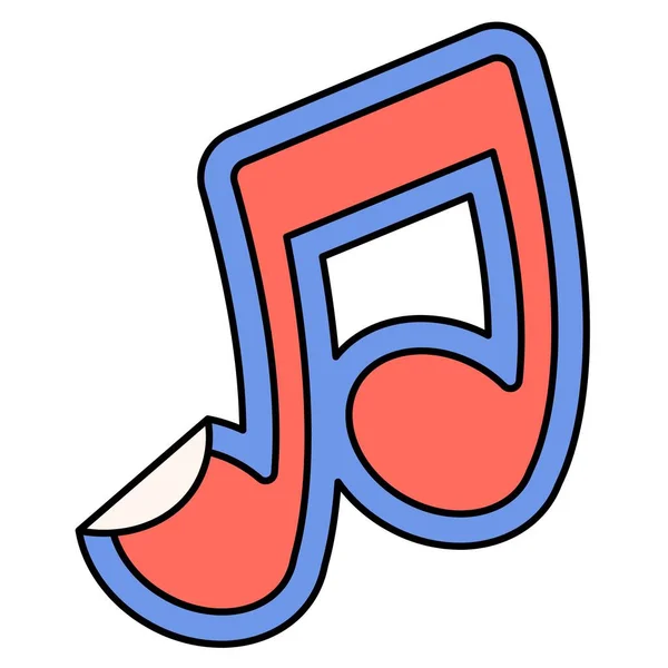 cartoon music note icon and instruments in comic style.