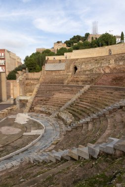 İspanya 'daki Cartagena Müzesi' nde Roma Tiyatrosu amfitiyatrosu