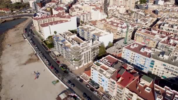 Aerial Drone Video Apartment Buildings Beach Sea Playa Los Locos — Wideo stockowe