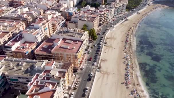 Sabahleyin Playa Los Locos Torrevieja Costa Blanca Daki Apartman Sahil — Stok video