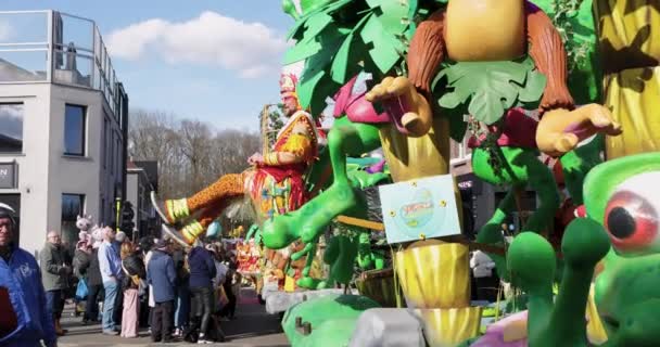 Geleneksel Karnaval Sırasında Insanlar Yavaş Çekim Videosunun Keyfini Çıkarırken Kostümlü — Stok video