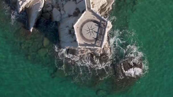 Dron Statický Shora Dolů Pohled Benidorm Balcon Del Mediterraneo Ranním — Stock video