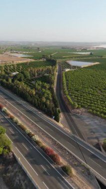 AP7 otobanından limon tarlalarına ve Torrevieja yakınlarındaki bir su deposuna kadar uzanan dikey insansız hava aracı videosu çeşitli tarım ve doğal manzaraları yakalıyor.