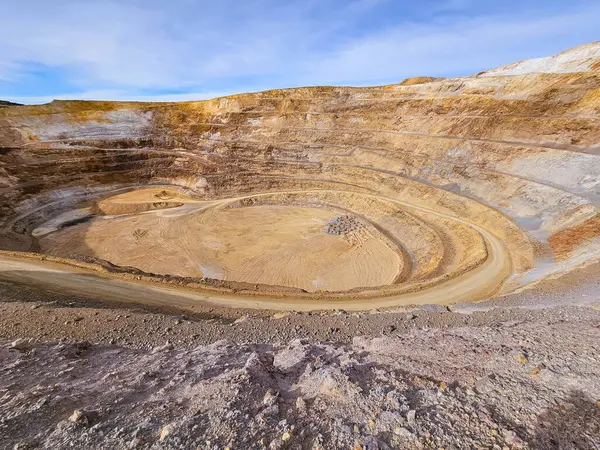 stock image Panoramic view of an open pit mine on a sunny morning