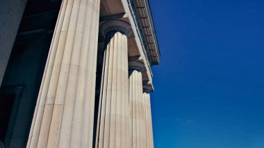 Stone columns from ancient temples of the Colonial era