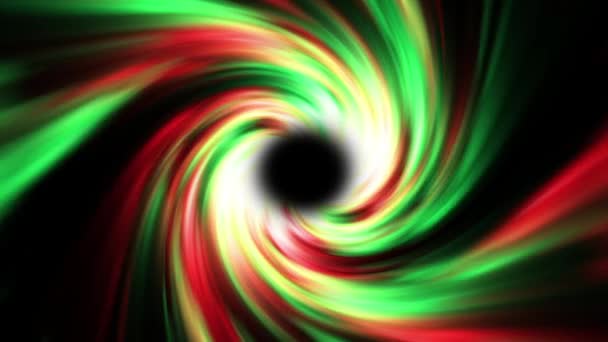 Space Vortex Wormhole Time Tunnel Vortex Animation Neon Glowing Rays — Video Stock