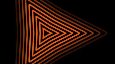 Parlak neon üçgenleri olan kusursuz fütüristik bir tünel. Soyut döngü bilim kurgu hareketi grafiği. Neon parıldayan teknoloji arka planı