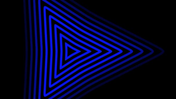Bezproblemowy Futurystyczny Tunel Neonowymi Świecącymi Trójkątami Streszczenie Pętli Sci Ruchu — Wideo stockowe