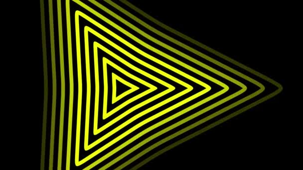 Túnel Futurista Sin Costuras Con Triángulos Brillantes Neón Gráfico Movimiento — Vídeos de Stock