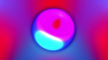Balmumu baloncukları meta üzerinde güzel gökkuşağı renkleri olan soyut 3D arkaplan. Küreler havada içsel bir parıltıyla uçar, 3D top renkli neon ışıkla aydınlatılarak görünür..