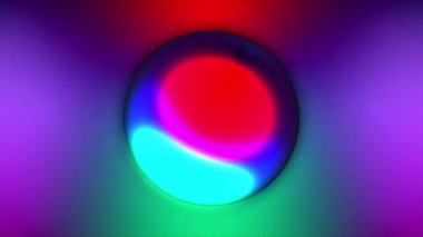 Balmumu baloncukları meta üzerinde güzel gökkuşağı renkleri olan soyut 3D arkaplan. Küreler havada içsel bir parıltıyla uçar, 3D top renkli neon ışıkla aydınlatılarak görünür..