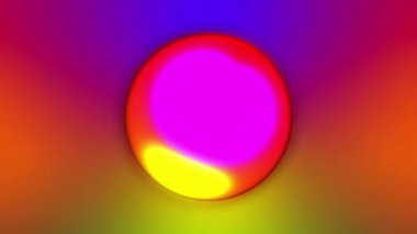 Balmumu baloncukları meta üzerinde güzel gökkuşağı renkleri olan soyut 3D arkaplan. Küreler havada içsel bir parıltıyla uçar, 3D top renkli neon ışıkla aydınlatılarak görünür..
