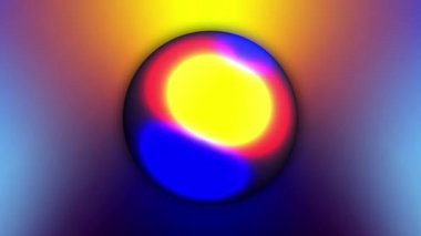 Balmumu baloncukları meta üzerinde güzel gökkuşağı renkleri olan soyut 3D arkaplan. Küreler havada içsel bir parıltıyla uçar, 3D top renkli neon ışıkla aydınlatılarak görünür..