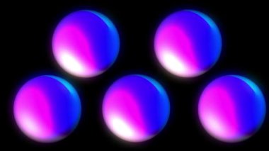 Balmumu baloncukları meta üzerinde güzel gökkuşağı renkleri olan soyut 3D arkaplan. Küreler havada içsel bir parıltıyla uçar, 3D top renkli neon ışıkla aydınlatılarak görünür..