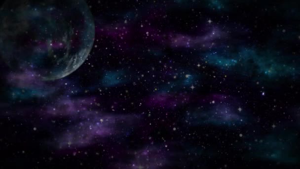 Galaxia Espacial Abstracta Con Estrellas Constelaciones Futuristas Con Efecto Brillo — Vídeos de Stock
