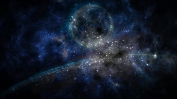 星と星座を備えた抽象宇宙銀河 グローエフェクト 抽象的な背景 — ストック動画