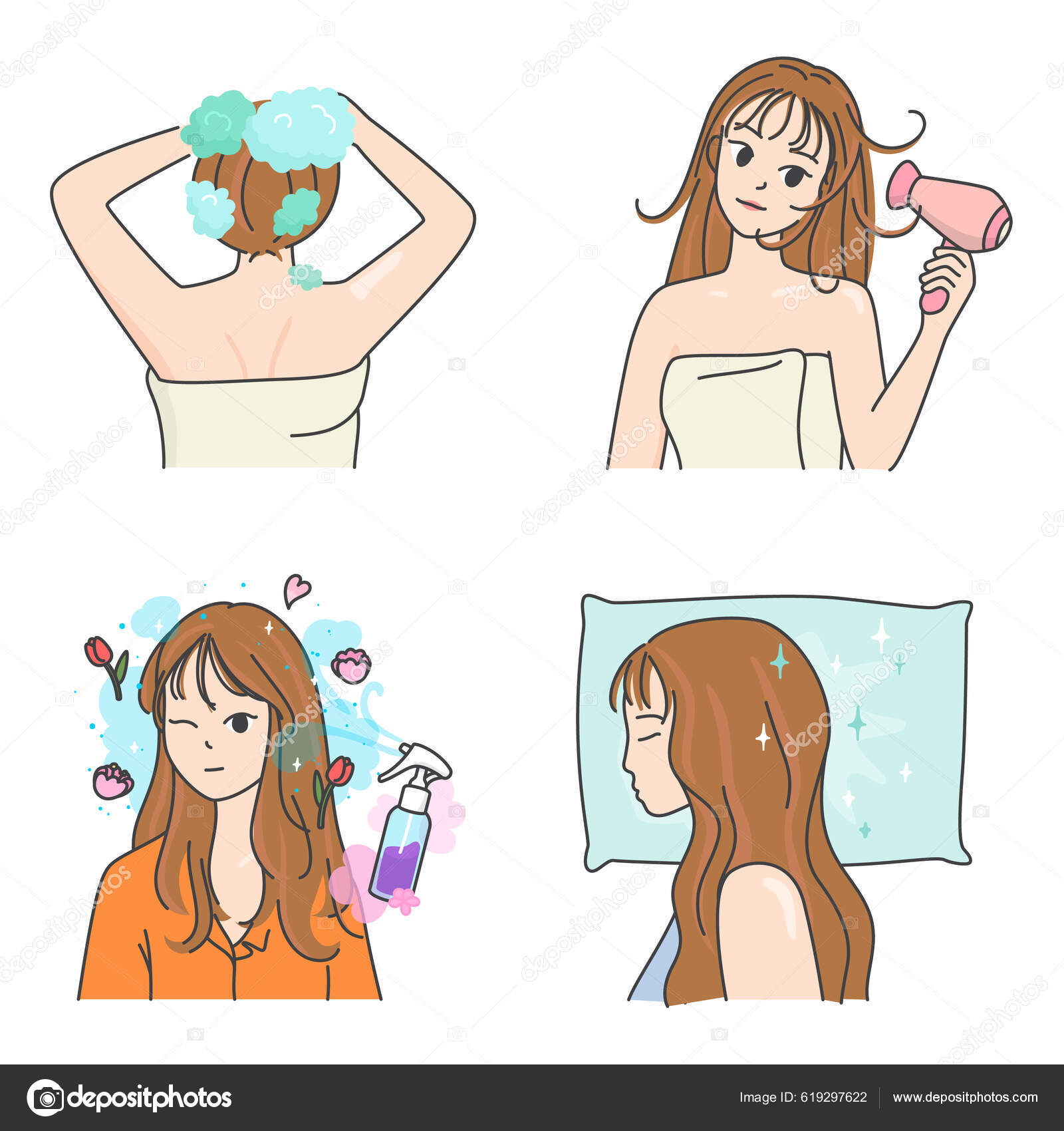 lavado de cabello clip art