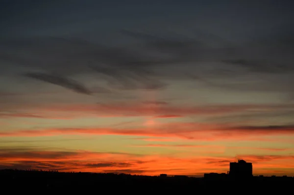 Захід Сонця Над Містом — стокове фото