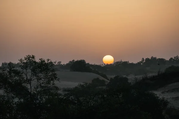 stock image African sunrise in the desert of Senegal