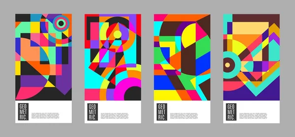 Abstrakcyjny Wzór Geometryczny Tekstury Sztuki Zabawną Kompozycją Kolorów Projekt Tła — Wektor stockowy