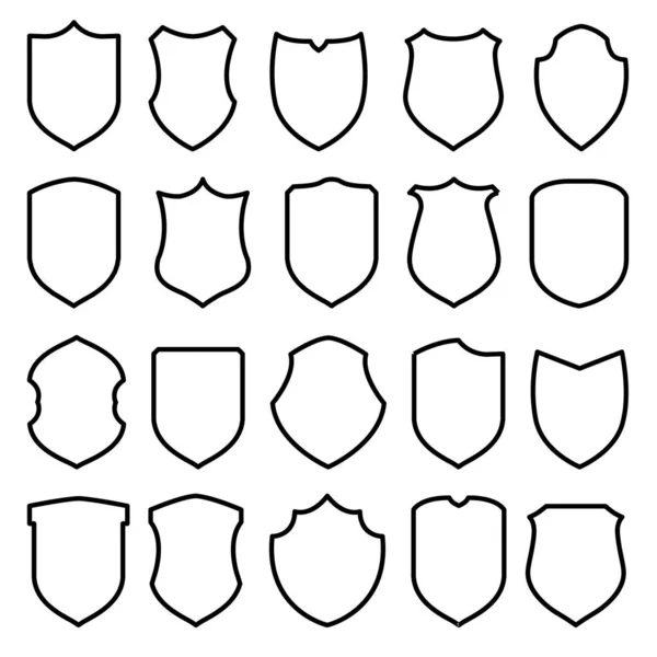 stock vector Different Shield Shape Variants.available in Big Set.Shield icon set.protection badge with line pattern. Black security icon. Protection symbol. Barrier logo.Vector illustration of security.