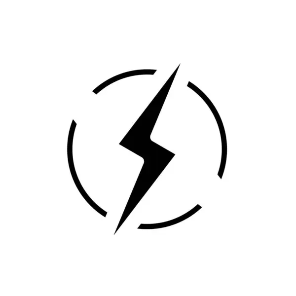 Lightning Icon Thunder Strike Flat Vector Illustration Energy Symbol Logo — Stock Vector
