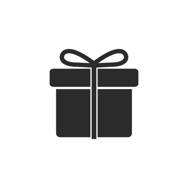 Gift Box Icon Flat Vector Illustration Cardboard Gift Box Ribbon — Stock Vector