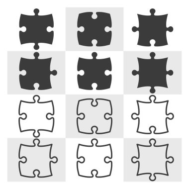 Puzzle icon set,puzzles piece pattern vector illustration clipart