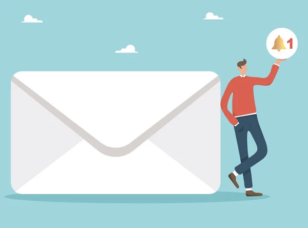 Mail Management Mail Verwerking Prioritering Categorisatie Van Informatie Concept Zakenman — Stockvector