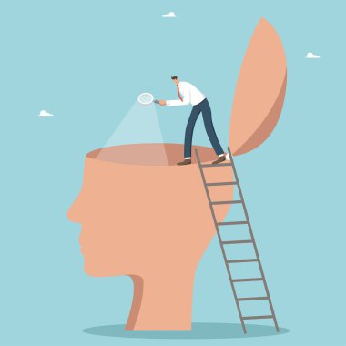 Use intuition to implement grandiose plans, gain self-confidence, psychosomatics, delve into yourself, a bright mind in solving a complex problem. The man is trying to remember important information.