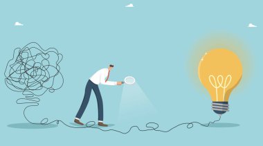 Find a way out of a difficult situation, ability to solve problems, creative thinking, take steps towards a big perspective, create an innovative idea, from confused thoughts to a brilliant solution.